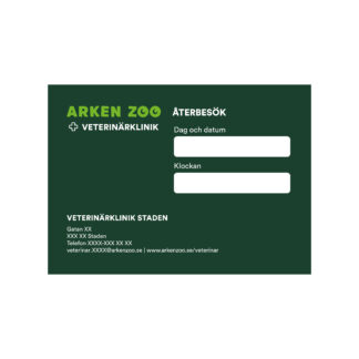 Arken Zoo Veterinärklinik Återbesökskort 250-pack