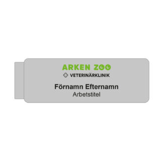 Arken Zoo veterinärklinik namnskylt metall silver 85x30mm