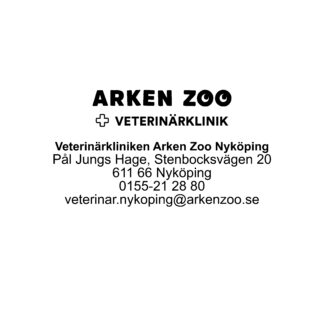 Arken Zoo vet. Adresstämpel svart 52x33mm